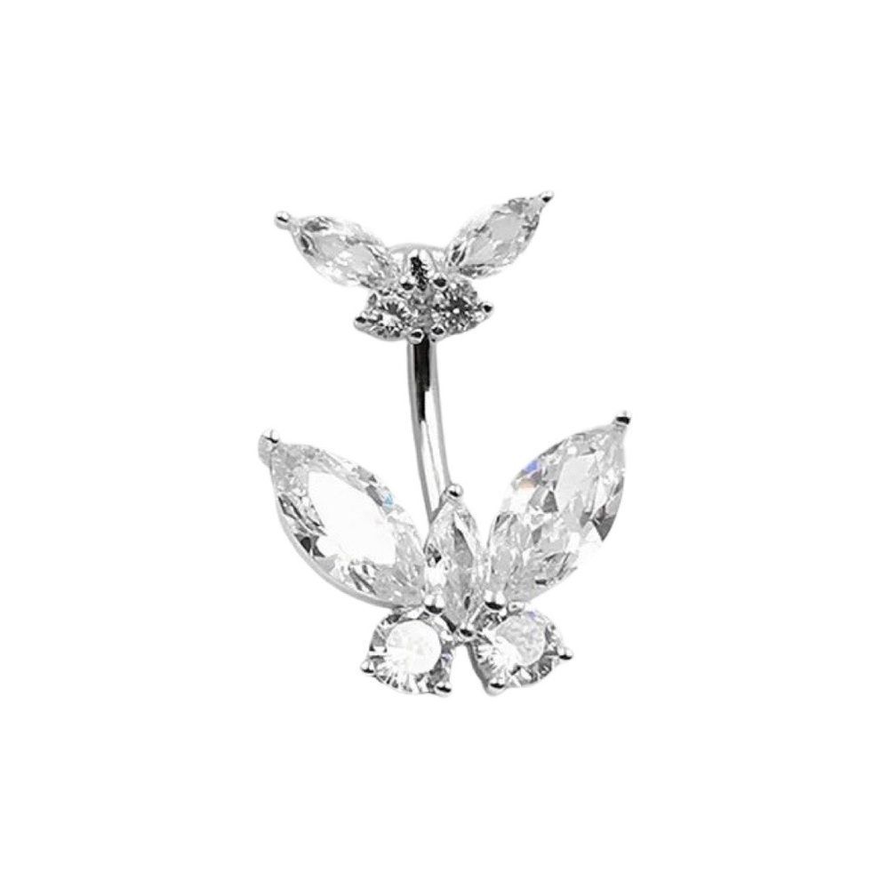 Butterfly belly button piercing ring